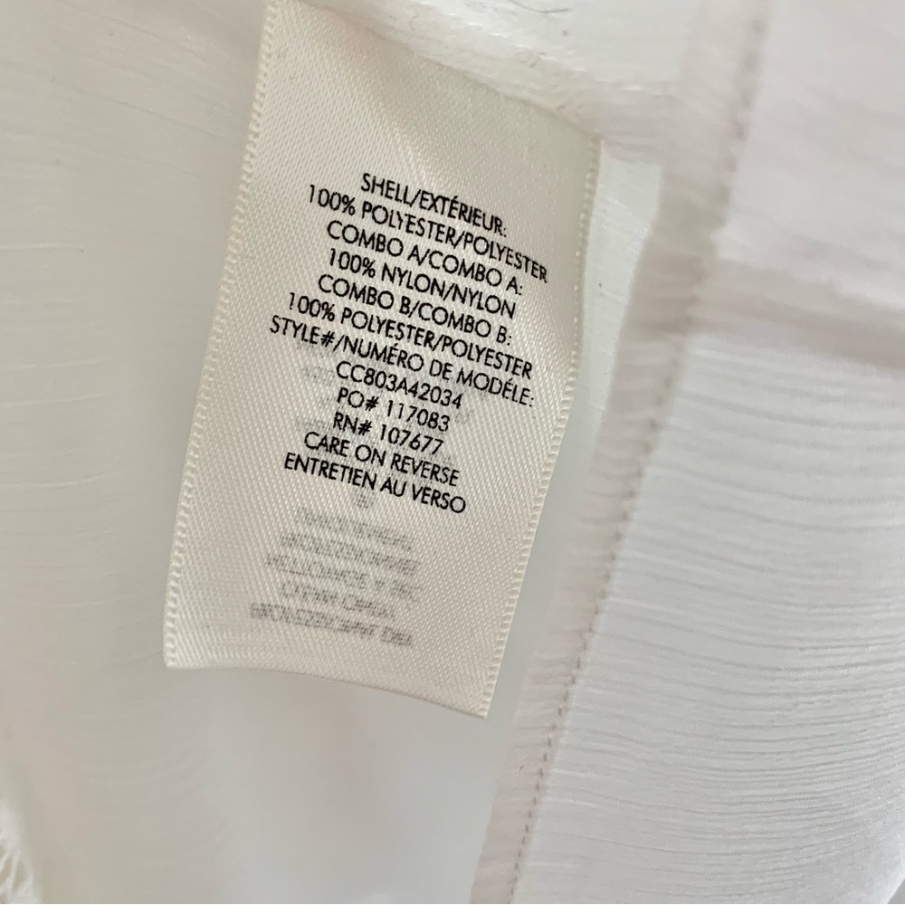 Alice + Olivia Jaden Lace Trimmed Bell Sleeve Sheer Gauze White Tunic Top Blouse - Picture 11 of 16